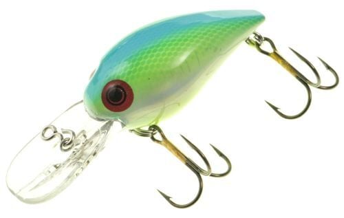 Brad's Killer Fishing Gear Wiggler Lazer Green/Blue Crankbait, 3/8-Oz, 3-In