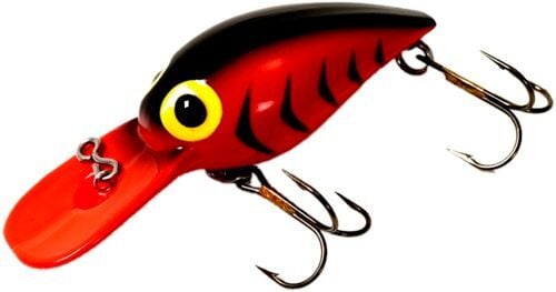 Brad's Killer Fishing Gear Magnum Wiggler Fluor Red/Black Herringbone Crankbait, 3/4-Oz, 3-3/4-In