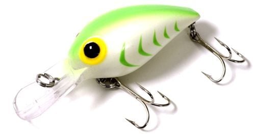 Brad's Killer Fishing Gear Magnum Wiggler Luminous/Green Herringbone Crankbait, 3/4-Oz, 3-3/4-In