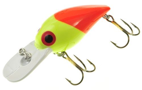 Brad's Killer Fishing Gear Magnum Wiggler Chartreuse/Red Slant Crankbait, 3/4-Oz, 3-3/4-In