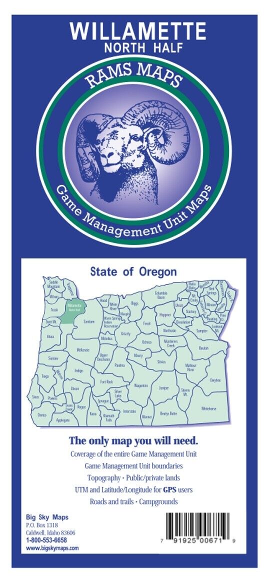 Rams Maps Willamette North Half GMU Map
