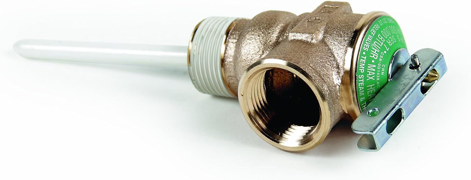 Camco Leaf-Free Automatic Temperature & Pressure Relief Valve With Extension, 3/4-In NPT x 4-In