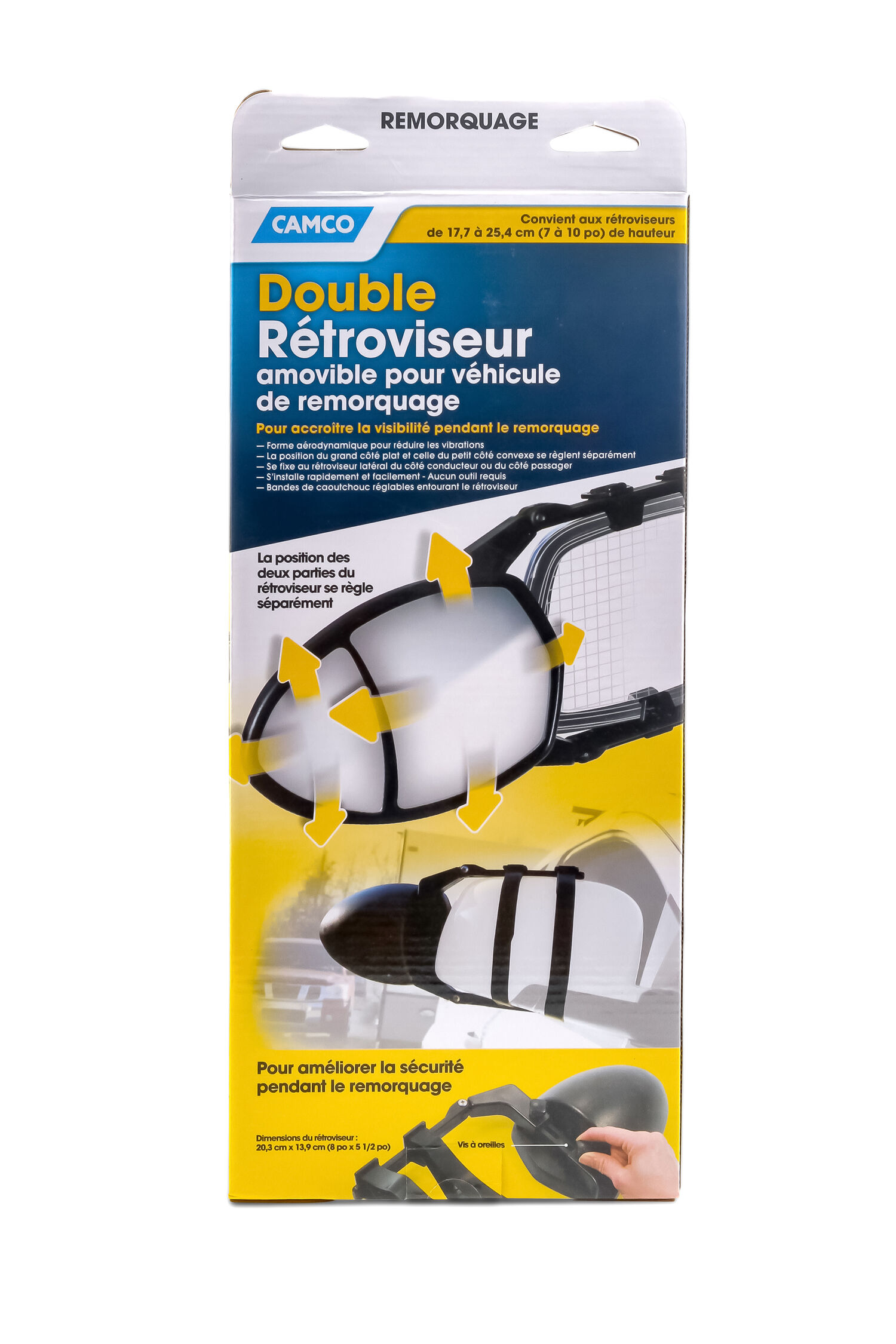 Clamp-On Double Towing Mirror