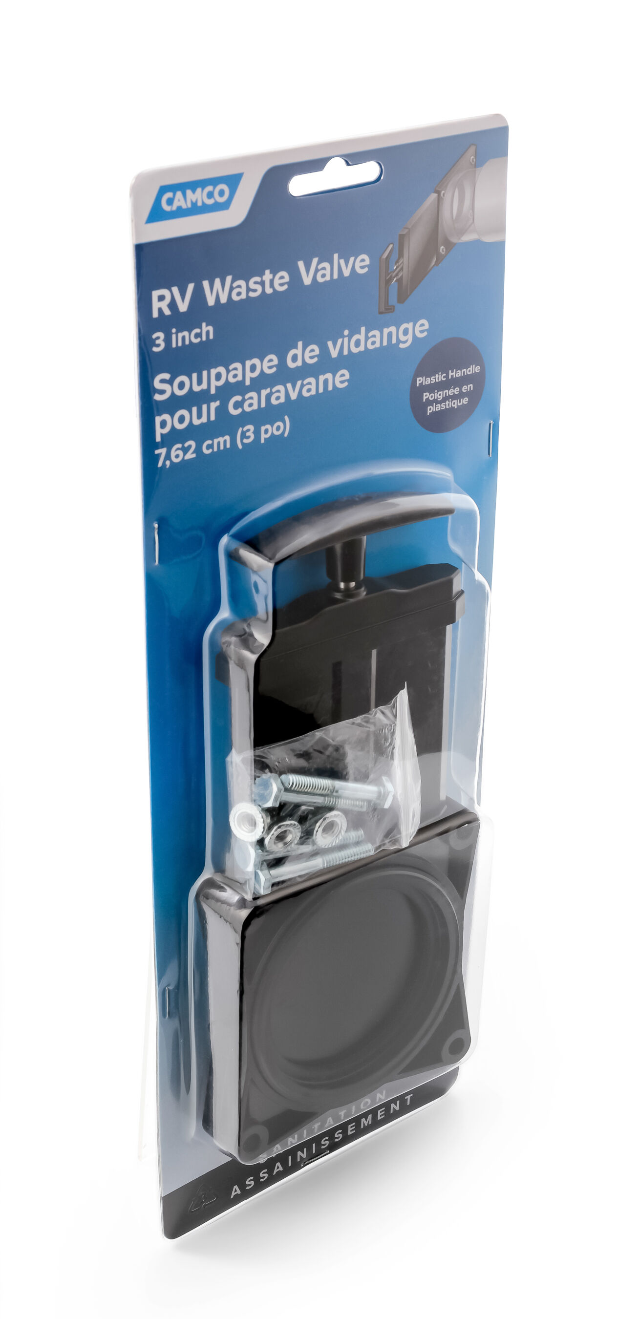 Sewer- 3-In Waste Valve w/Plastic Handle