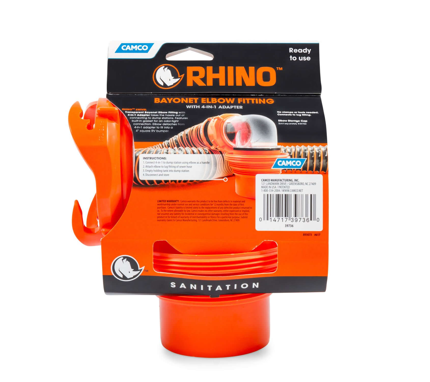 RhinoFLEX E-Lbow & 4N1 Adapter w/Swivel Bayonet Fitting