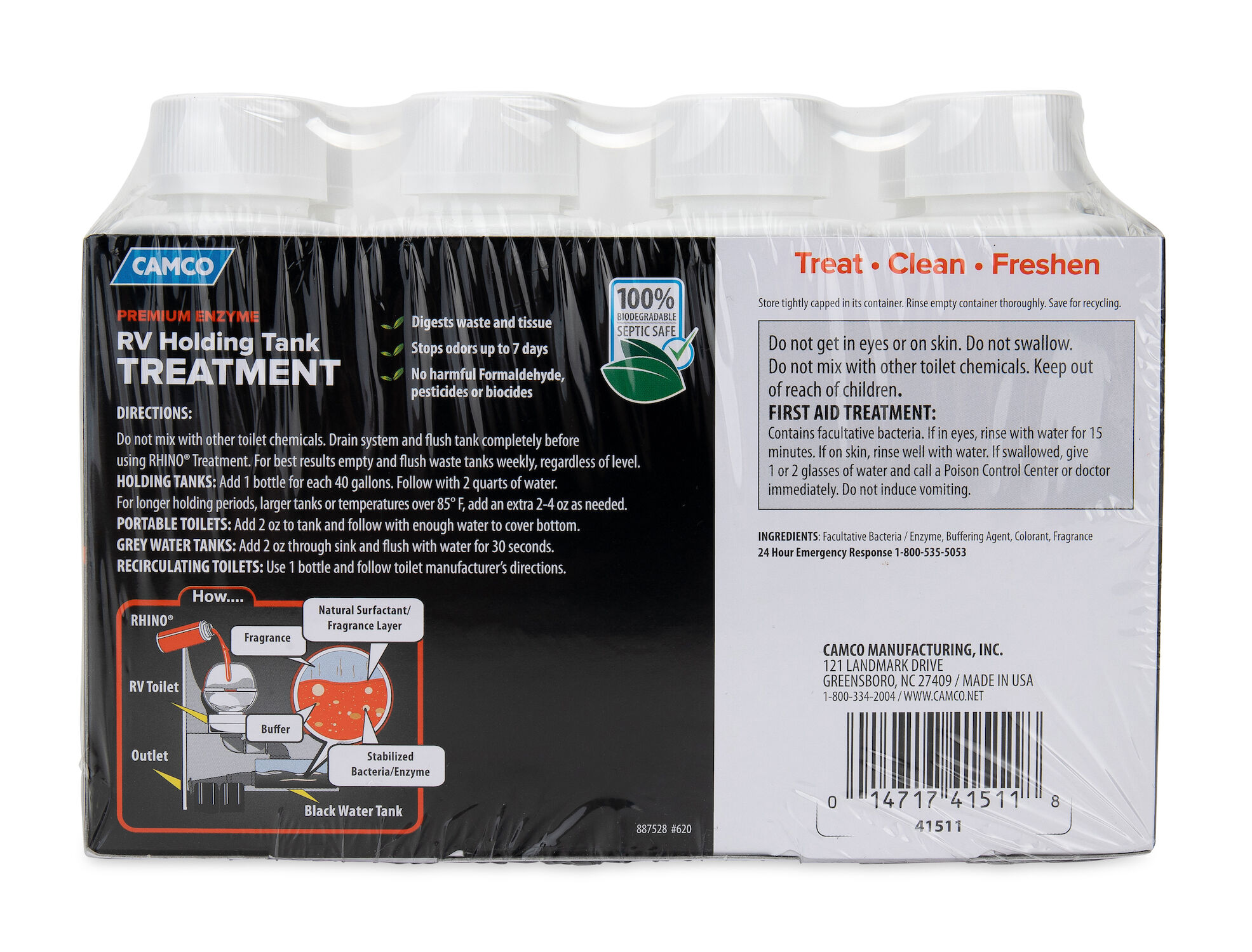 RhinoFLEX Toilet Chemical Singles, 8-4-Oz Bottles