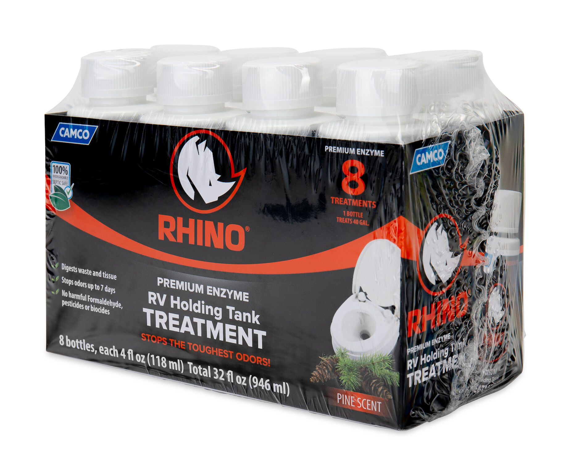 RhinoFLEX Toilet Chemical Singles, 8-4-Oz Bottles