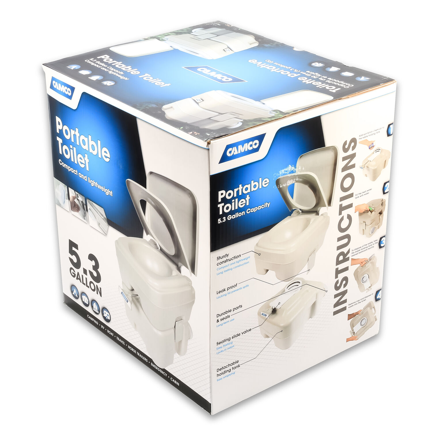 Portable Toilet, 5.3-Gal 