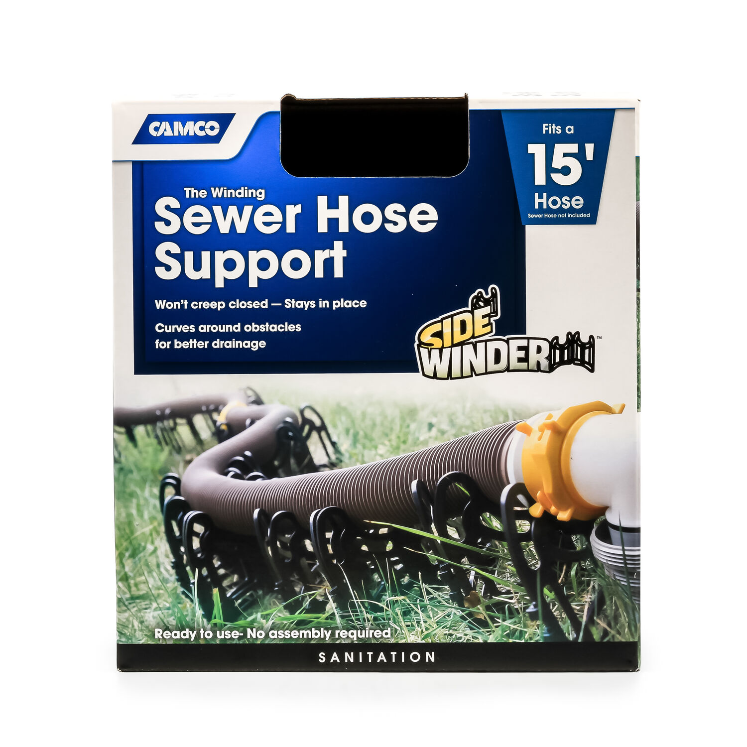 Camco RV Sidewinder Plastic Sewer Hose Support, 15-Ft