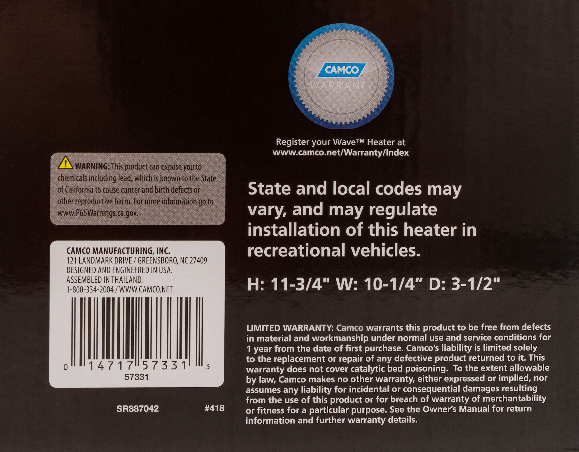 Olympian Wave-3 3000 BTU Heater