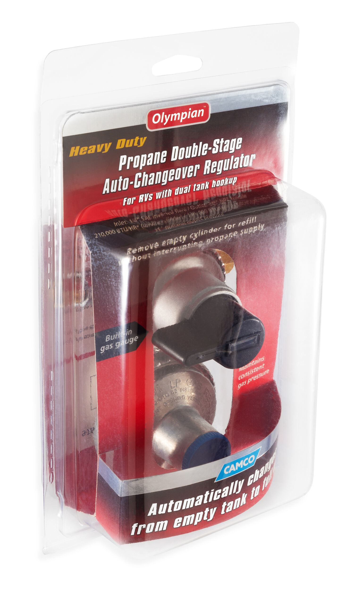 Propane Double-Stage Auto-Changeover Regulator,cCSAus,Clam