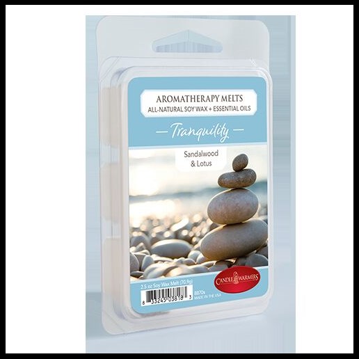 2.5 Oz Aromatherapy Scented Wax Melts, Tranquility With Sandalwood & Lotus Essential Oils