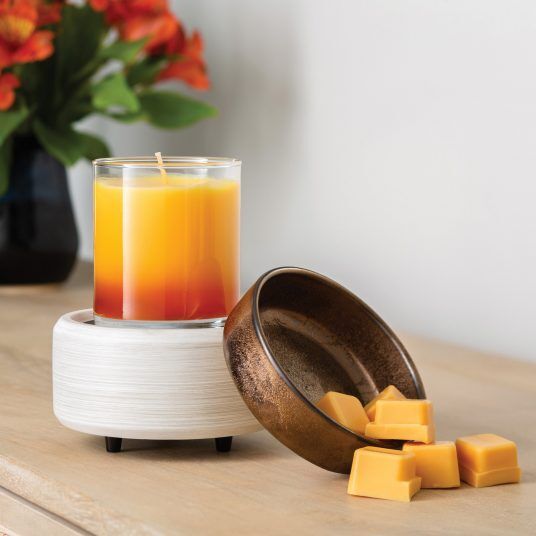 Candle Warmers White Washed Bronze 2-In-1 Classic Fragrance Warmer