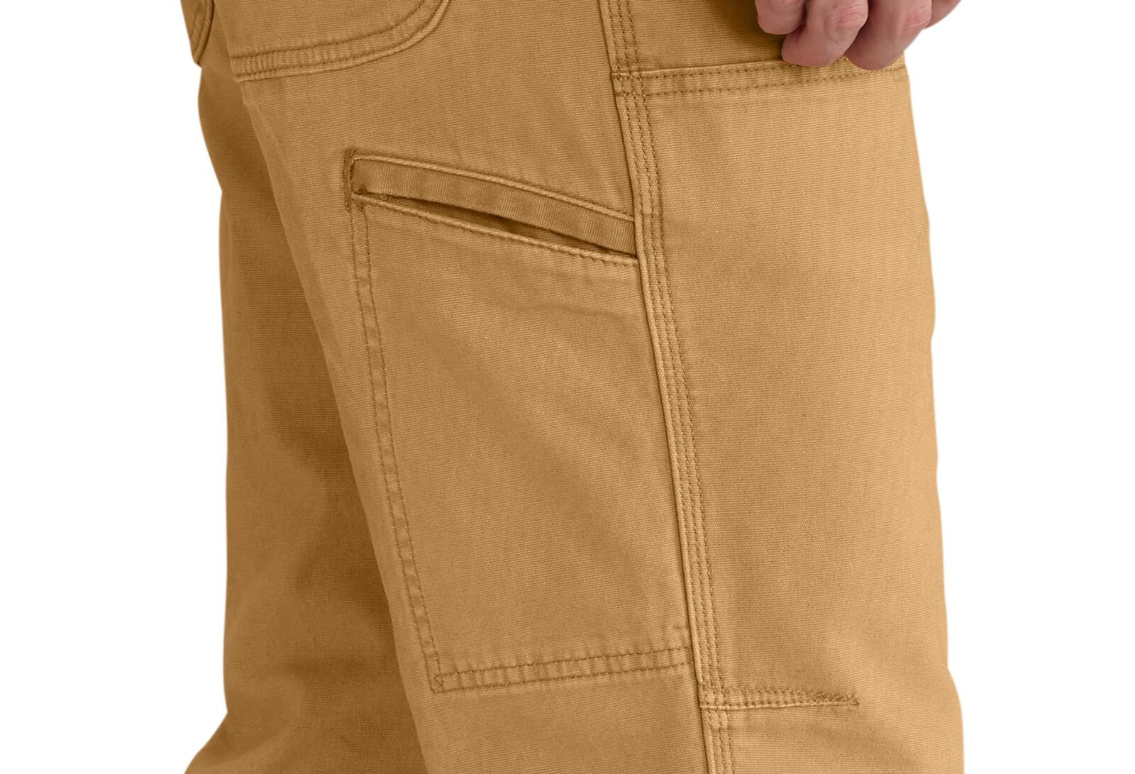 Carhartt Men's Relaxed Fit Rugged Flex Flex Canvas Utility Double-Knee Pant in Hickory