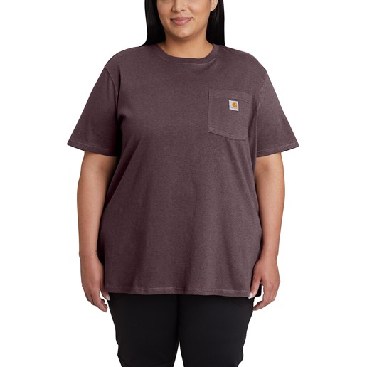 Carhartt Women's Loose Fit Heavyweight Short-Sleeve Pocket T-Shirt in Blackberry Heather