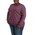 Carhartt Women's Loose Fit Heavyweight Long-Sleeve Logo Sleeve Graphic T-Shirt in Blackberry Heather