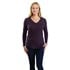 Carhartt Women's Relaxed Fit Midweight V neck Shirt in Blackberry Heather