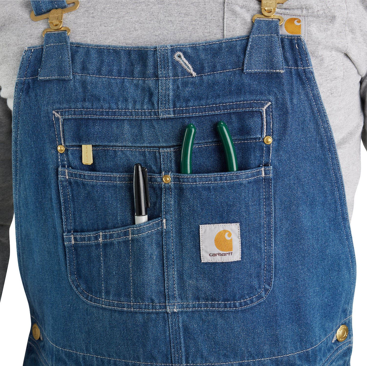 Carhartt Men's Loose Fit Denim Bib Overall in Darkstone