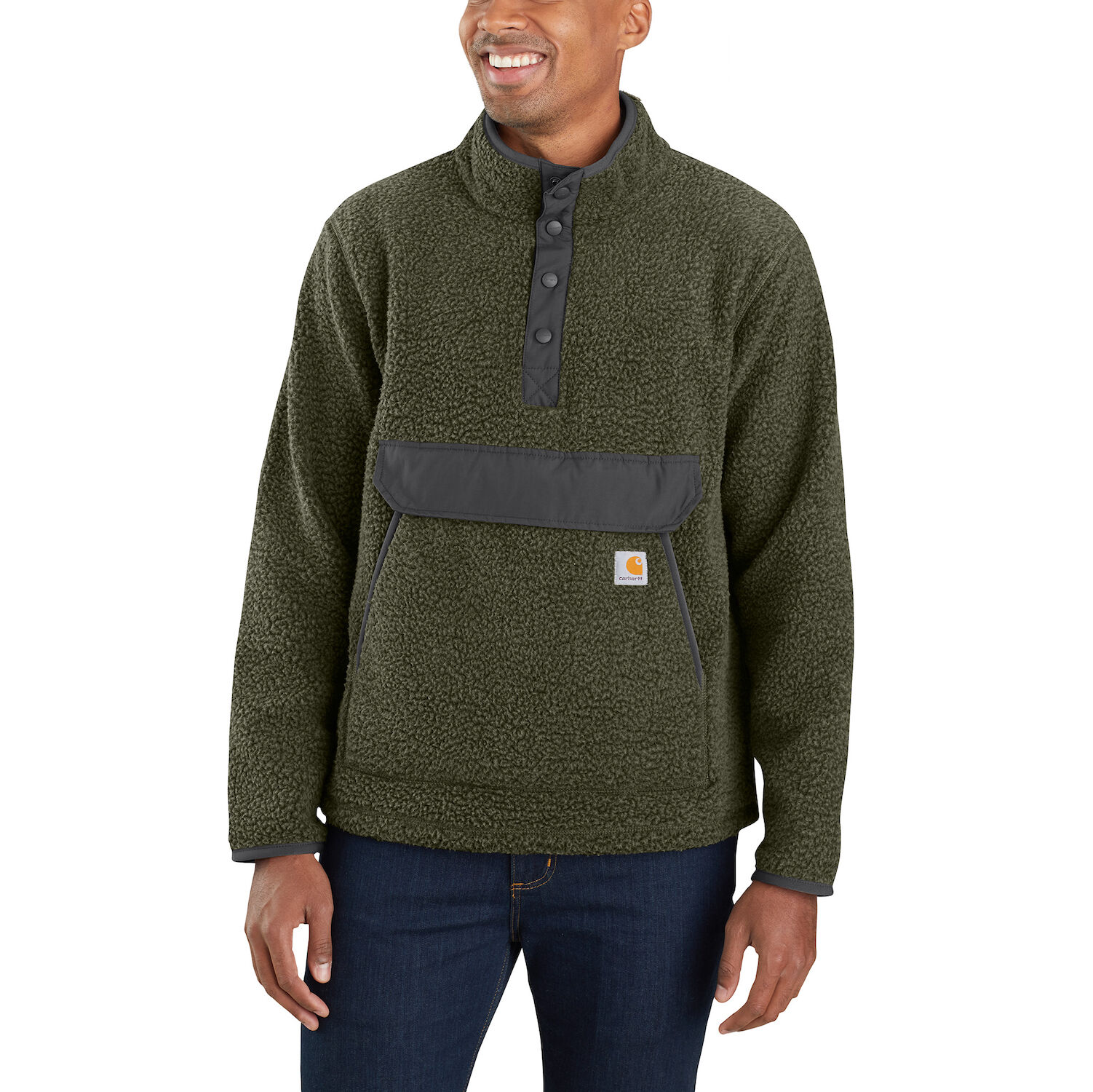 Carhartt Men's Relaxed Fit Fleece Pullover in Basil Heather - Shirts ...