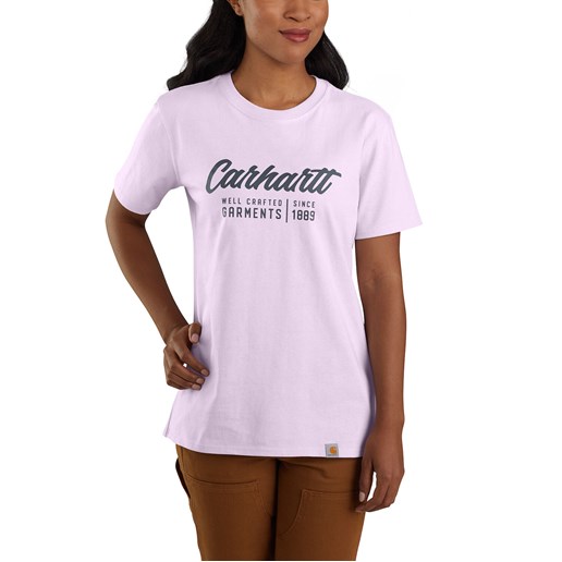 Carhartt Women's Loose Fit Heavyweight Short-Sleeve Crafted Graphic T-Shirt in Amethyst Fog