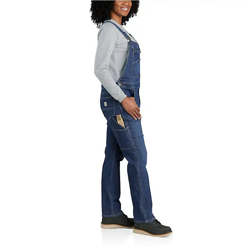 Carhartt Women's Rugged Flex Relaxed Fit Denim Bib Overall in Arches