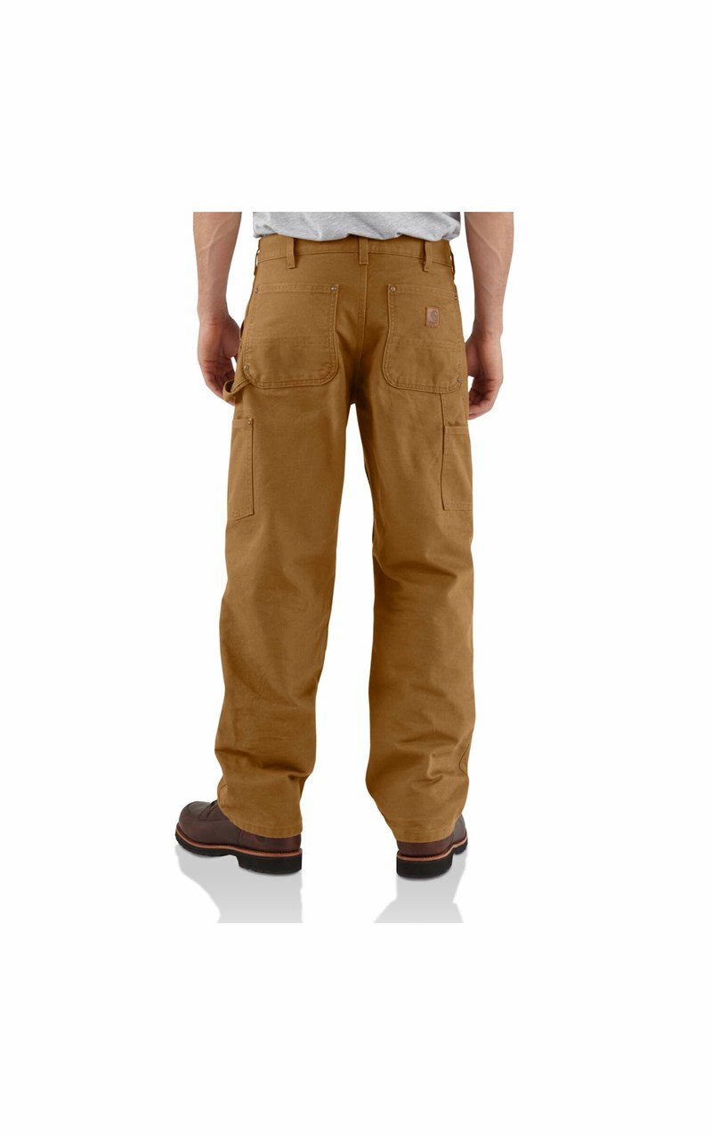 Carhartt Men's Washed Duck Double Front Work Dungaree Pant - 31x30 -  Carhartt Brown