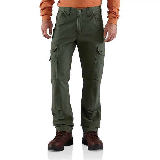 Men's Cotton Ripstop Relaxed Fit Double-Front Cargo Work Pant