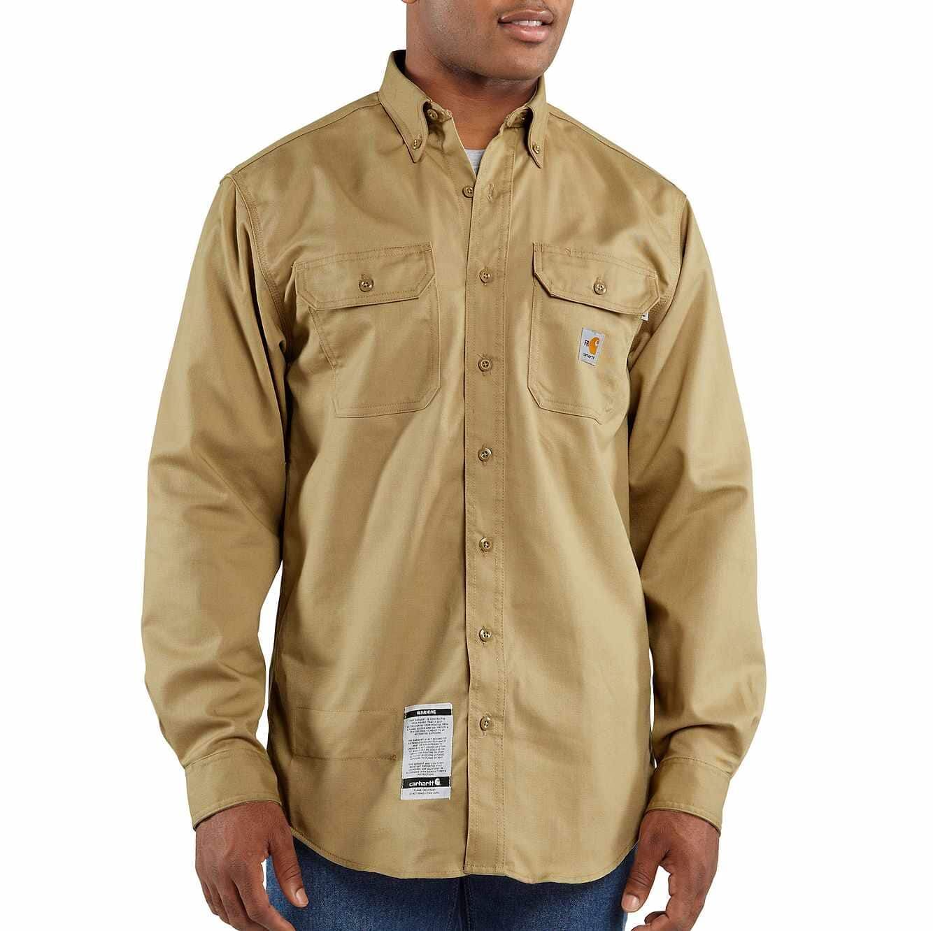 Flame-Resistant Twill Shirt with Pocket Flap