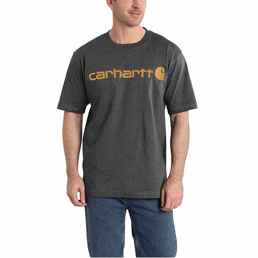 Men's Heavyweight Short-Sleeve Logo Graphic T-Shirt in Carbon Heather