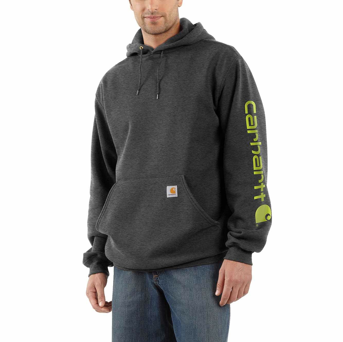 Carhartt Men's Loose Fit Midweight Logo Sleeve Graphic Hoodie