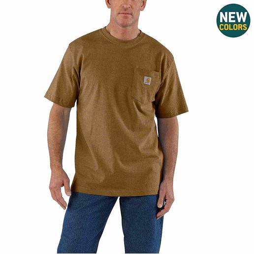 Carhartt Men's K87 Workwear Pocket Short Sleeve T-shirt in Gray