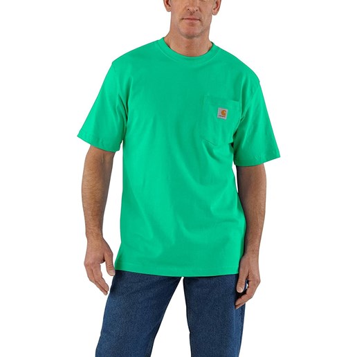 Carhartt Men's K87 Workwear Pocket Short Sleeve T-shirt in Peat