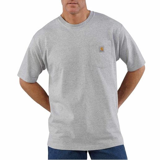 Carhartt Men's K87 Workwear Pocket Short Sleeve T-shirt in Brite Orange