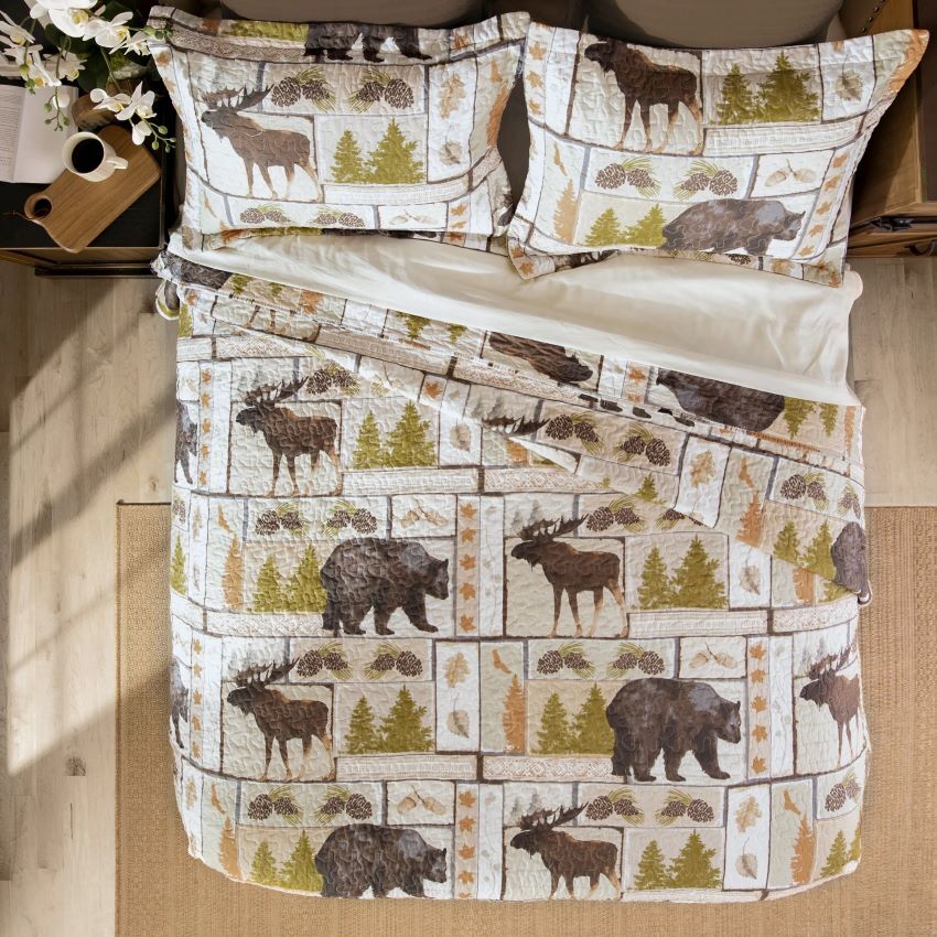 Carstens Inc. Vintage Lodge Queen Size Quilt Set