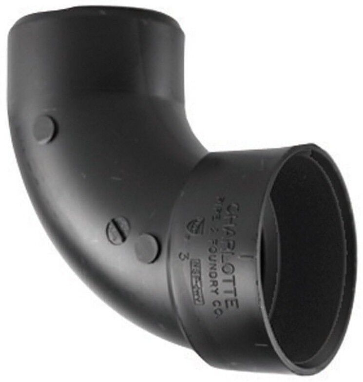 Charlotte Pipe Schedule 40 ABS DWV 90° Elbow, 3-In Hub x 3-In Spigot