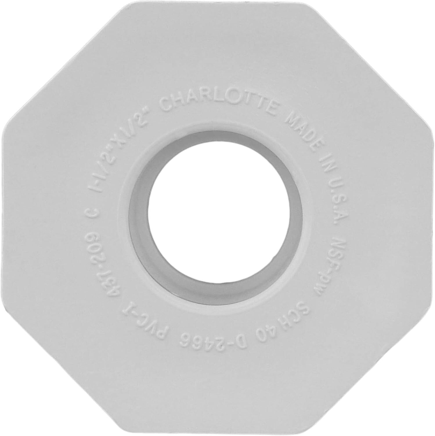 Charlotte Pipe Schedule 40 PVC Reducer Bushing, 1 1/2-In Spigot x 1/2-In Socket