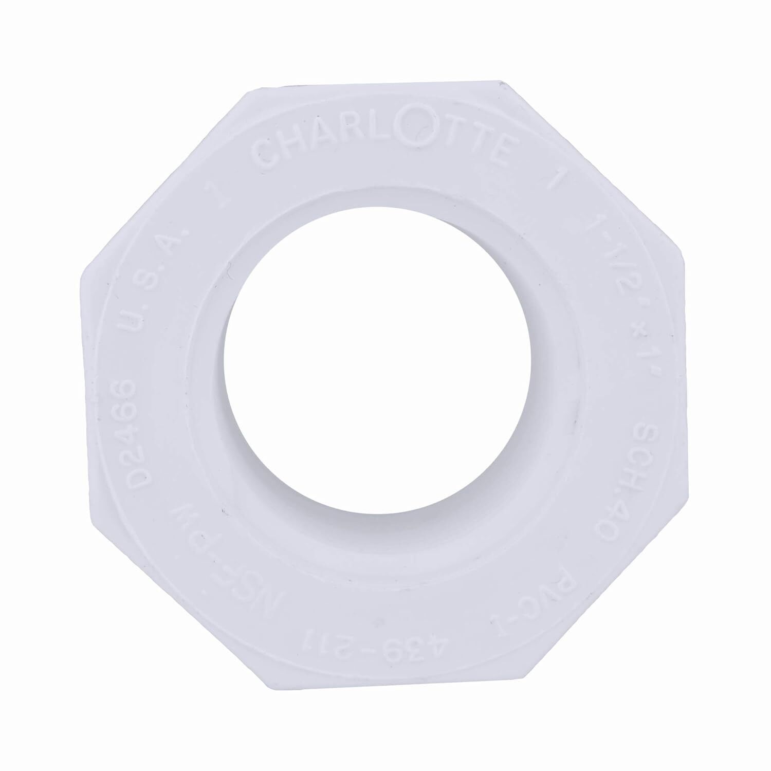Charlotte Pipe Schedule 40 PVC Reducing Bushing, 1 1/2-In MPT x 1-In FPT