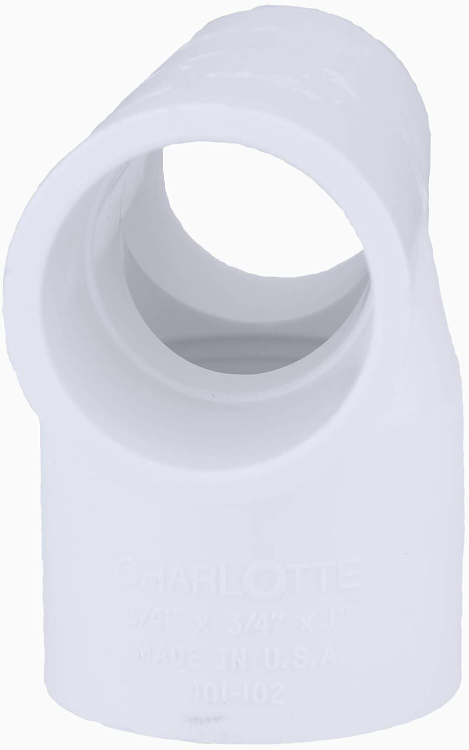 Charlotte Pipe Schedule 40 PVC Reducing Tee, 3/4-In Socket x 3/4-In Socket x 1-In Socket