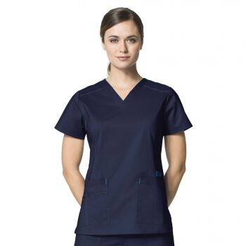 WonderWink WonderFLEX Womens Scrub Top Solid V-Neck