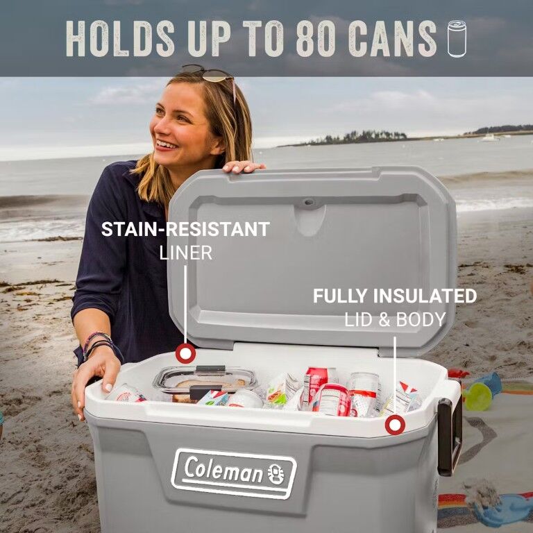 Coleman Classic Series Gray Hard Cooler, 52-Qt