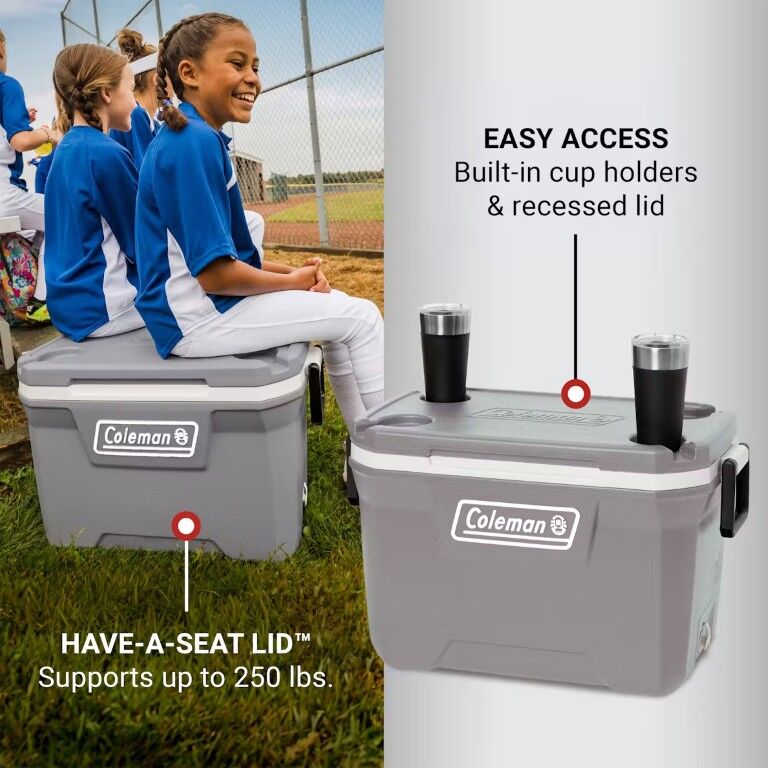 Coleman Classic Series Gray Hard Cooler, 52-Qt