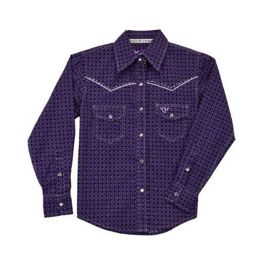 Cowgirl Hardware Girl's Circle Star Long Sleeve Western Shirt in