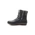 Women's Classic Casual Tall Lace Leather Casual Boots in Dark Gray