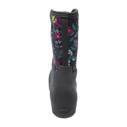 Women's Neo-Classic Cartoon Flower Farm Boots in Black