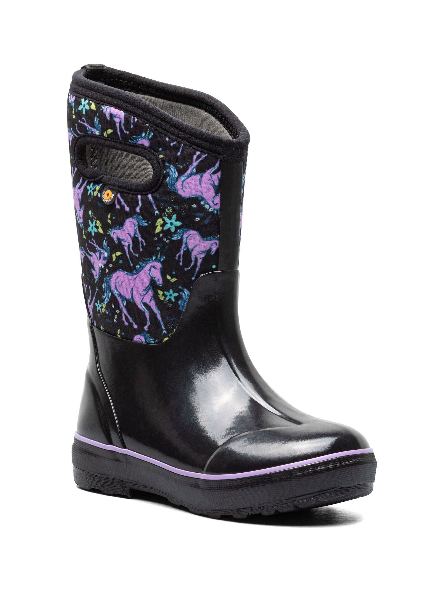 Kid's Classic II Unicorn Insulated Rain Boots in Black
