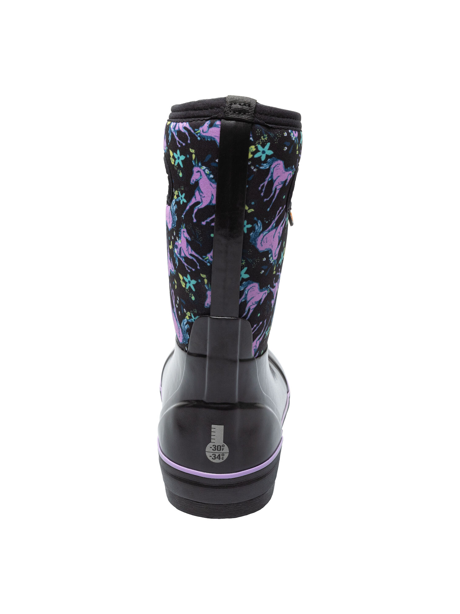 Kid's Classic II Unicorn Insulated Rain Boots in Black