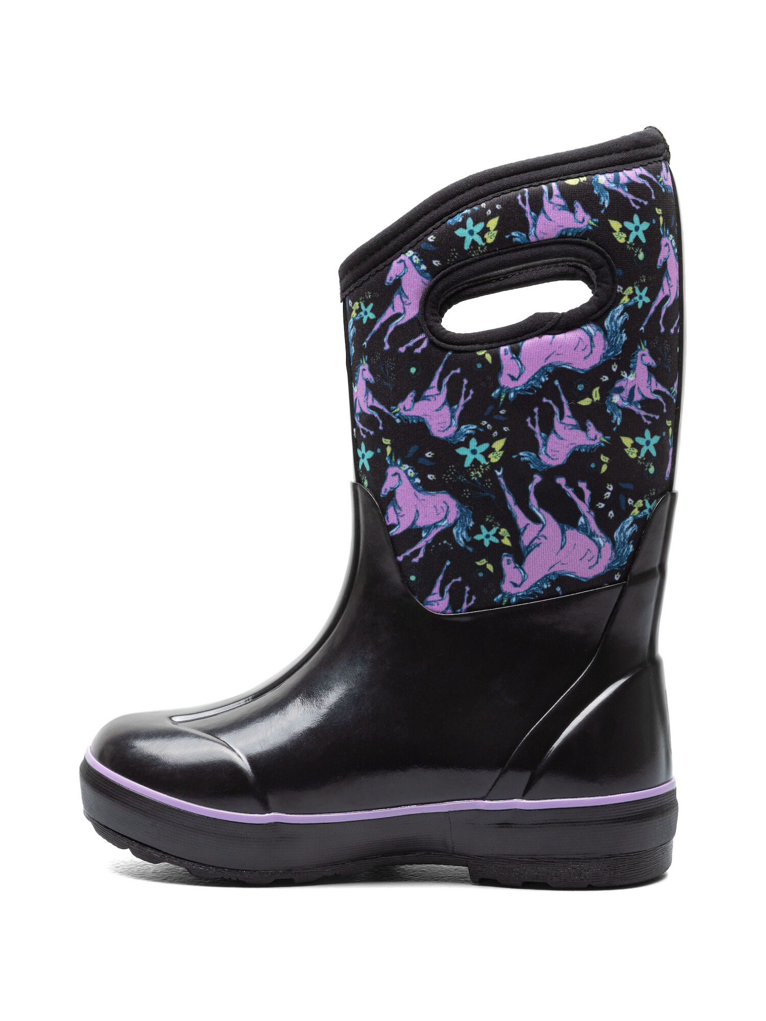 Kid's Classic II Unicorn Insulated Rain Boots in Black