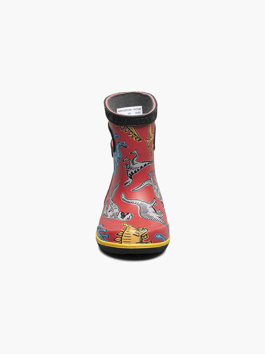Bogs Kids' Skipper II Super Dino Rain Boots in Cherry