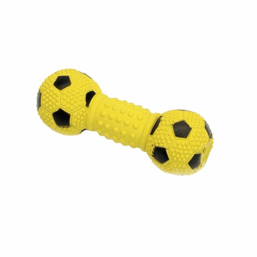 Rascals Latex Dog Toy. 5 1/2-In Soccer Ball Dumbbell