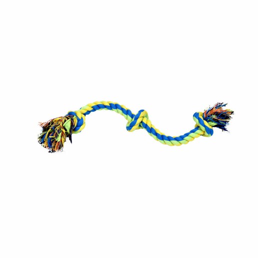 Rascals 16-In 3 Knot Rope Tug Dog Toy in Yellow